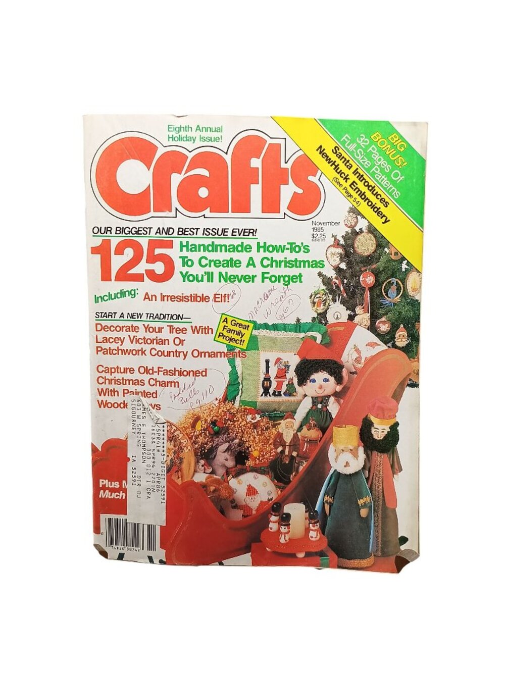Crafts Magazine Holiday Issue November 1985 125 Handmade Christmas Projects Vint